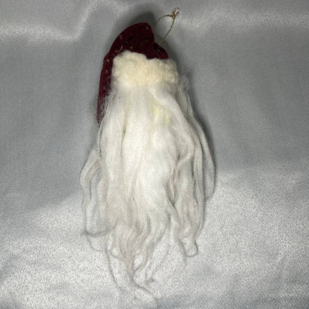 Vintage 1980's Hand-Painted Santa Claus Head Hanging Christmas Ornament 7" - Picture 4 of 10